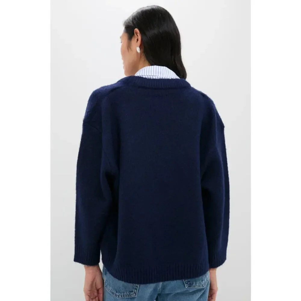 Pomander Place Tuckernuck Navy Removable Collar Dickey Sweater NWT - Picture 2 of 5